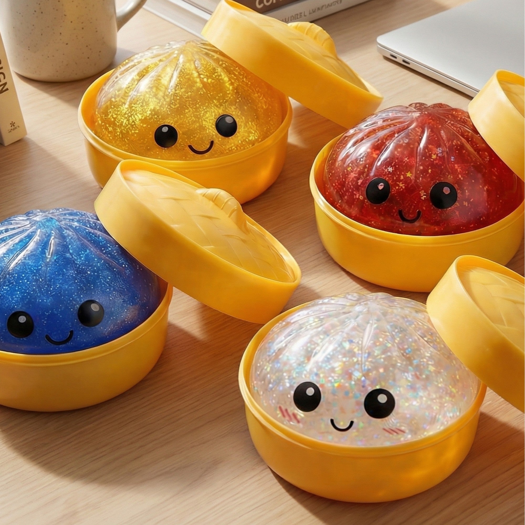 🎁Last Day 50% OFF🔥Glitter Dumpling Squishy Steamer Blind Box Surprise Squeeze Fun