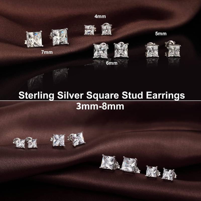 🔥Hot Sale 49% OFF🔥Princess Cut Moissanite Stud Earrings🎁