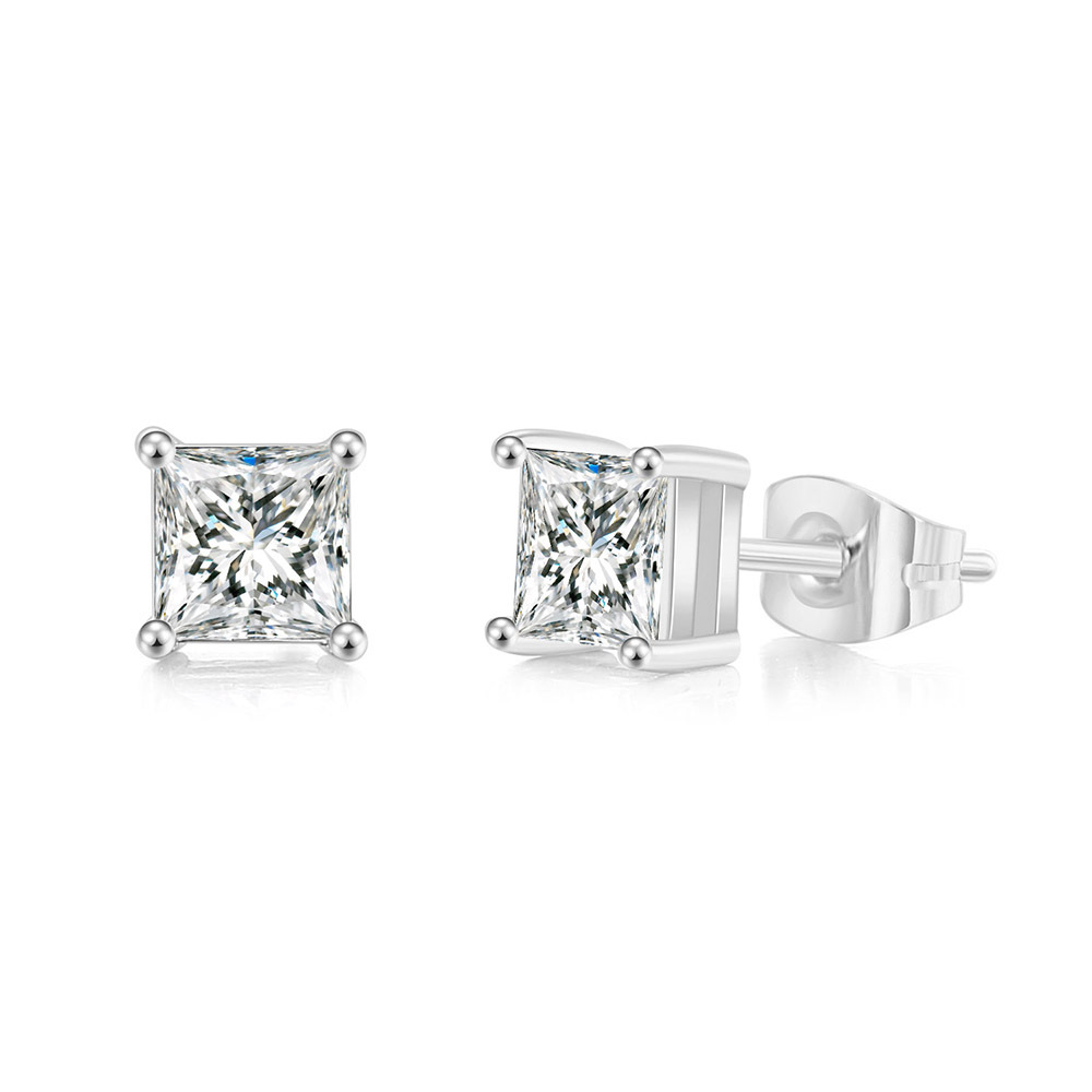 🔥Hot Sale 49% OFF🔥Princess Cut Moissanite Stud Earrings🎁