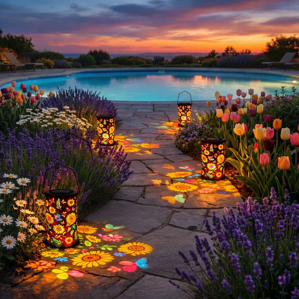 🔥HOT SALE 49% OFF-🌞Colorful Sunflower Glow Solar Garden Lantern