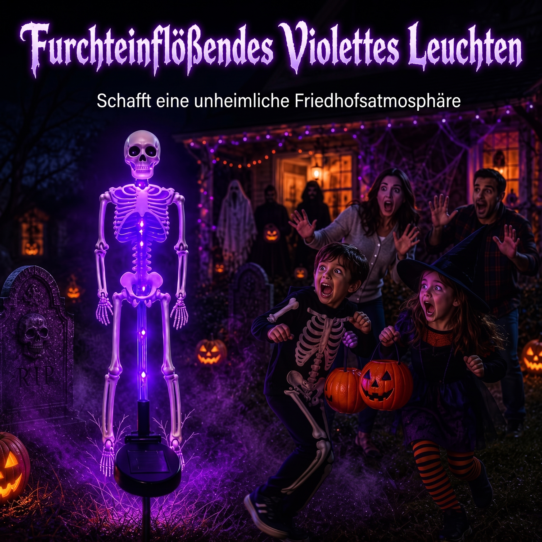 💀 Solar-Skelett-Gartenstecker