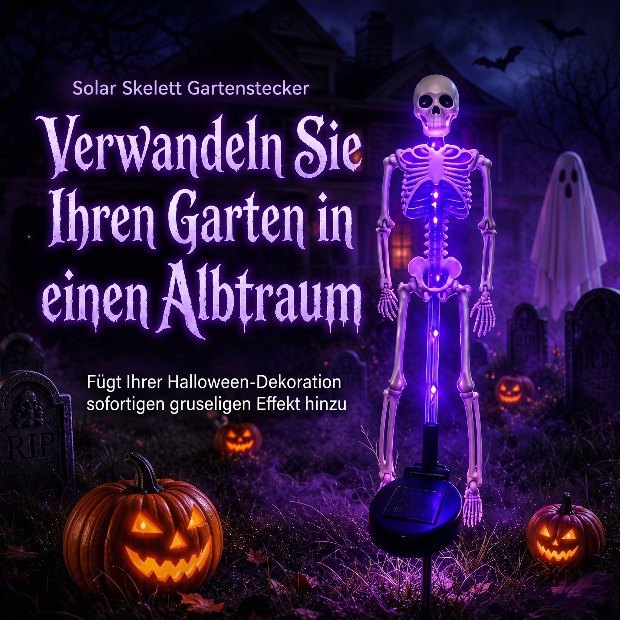 💀 Solar-Skelett-Gartenstecker