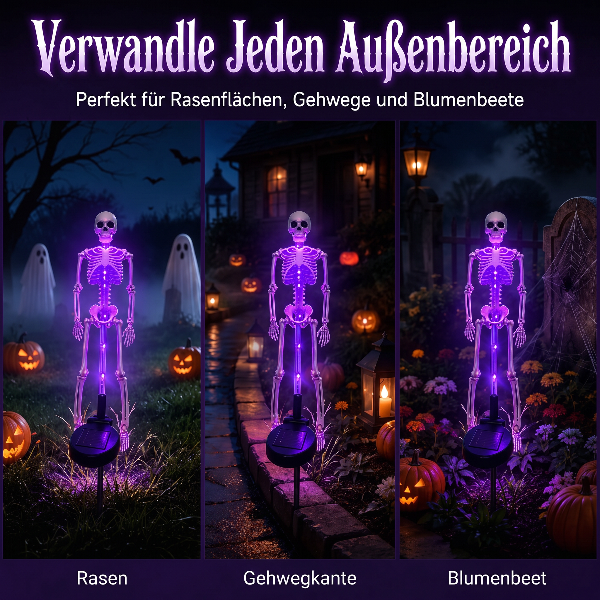 💀 Solar-Skelett-Gartenstecker