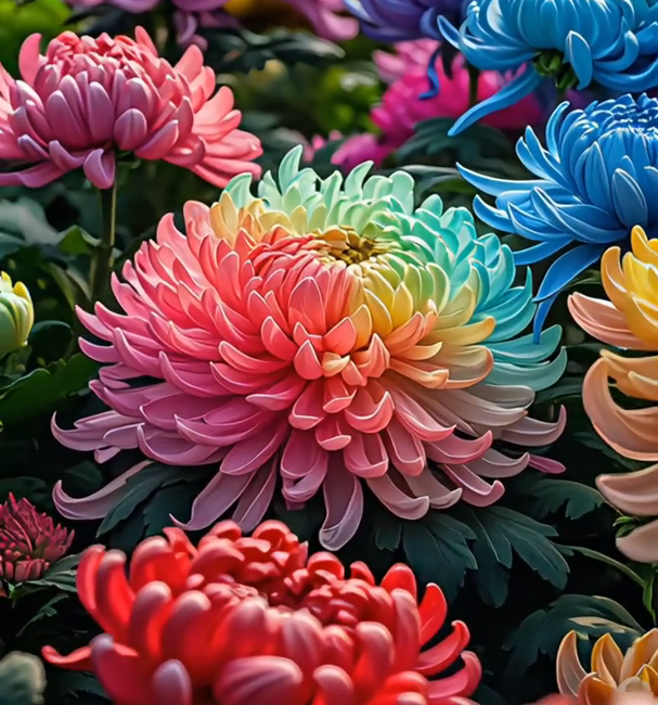 🌸Семена от цветни божурни хризантеми