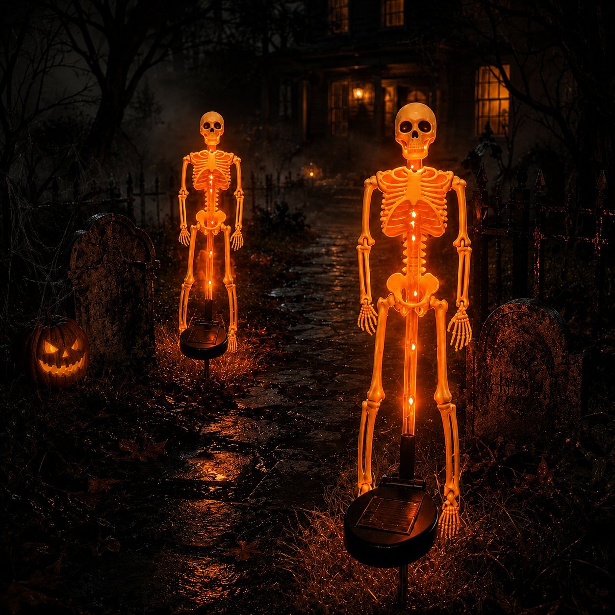 💀 Solar Skeleton Yard Stake