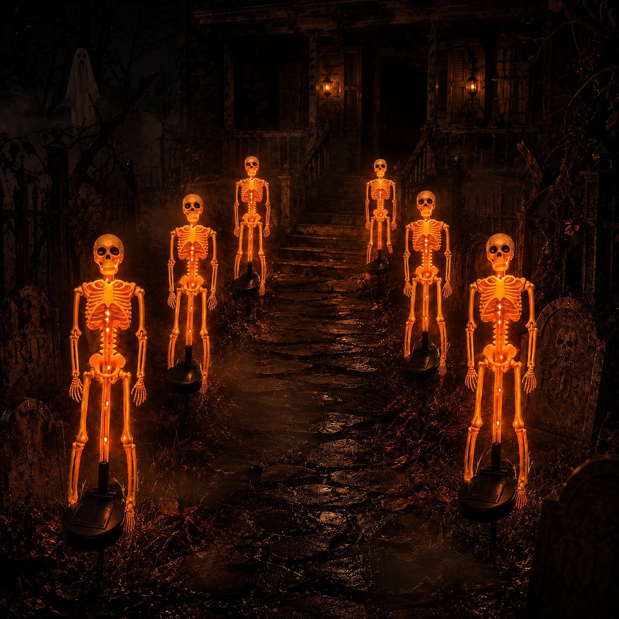 💀 Solar Skeleton Yard Stake