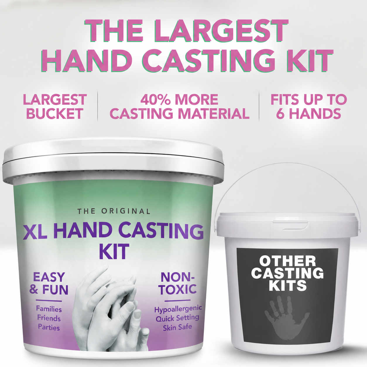 XL Hand Casting Kit for Family - Extra Large Mold, Up to 6 Hands