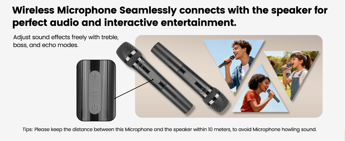 kareokee machine with bluetooth and wireless microphone for adults
