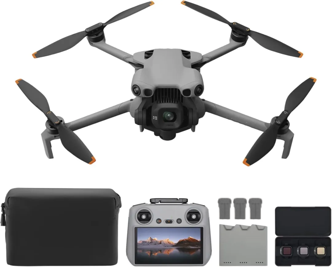 Fly More Combo Plus with  RC , Drone with Camera, 1-Inch CMOS, 4K Drone for Beginners, Obstacle Sensing, ActiveTrack 360°, 225° Gimbal Rotation, Extended Battery Life