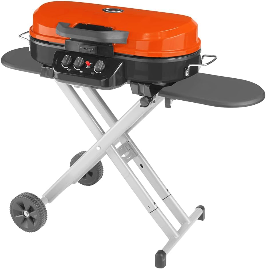 RoadTrip 285 Portable Stand-Up Propane Grill with 3 Adjustable Burners & Instastart Ignition, 20,000 BTUs of Power for Outdoor Cooking, Camping, Tailgating, Grilling, BBQs, & More