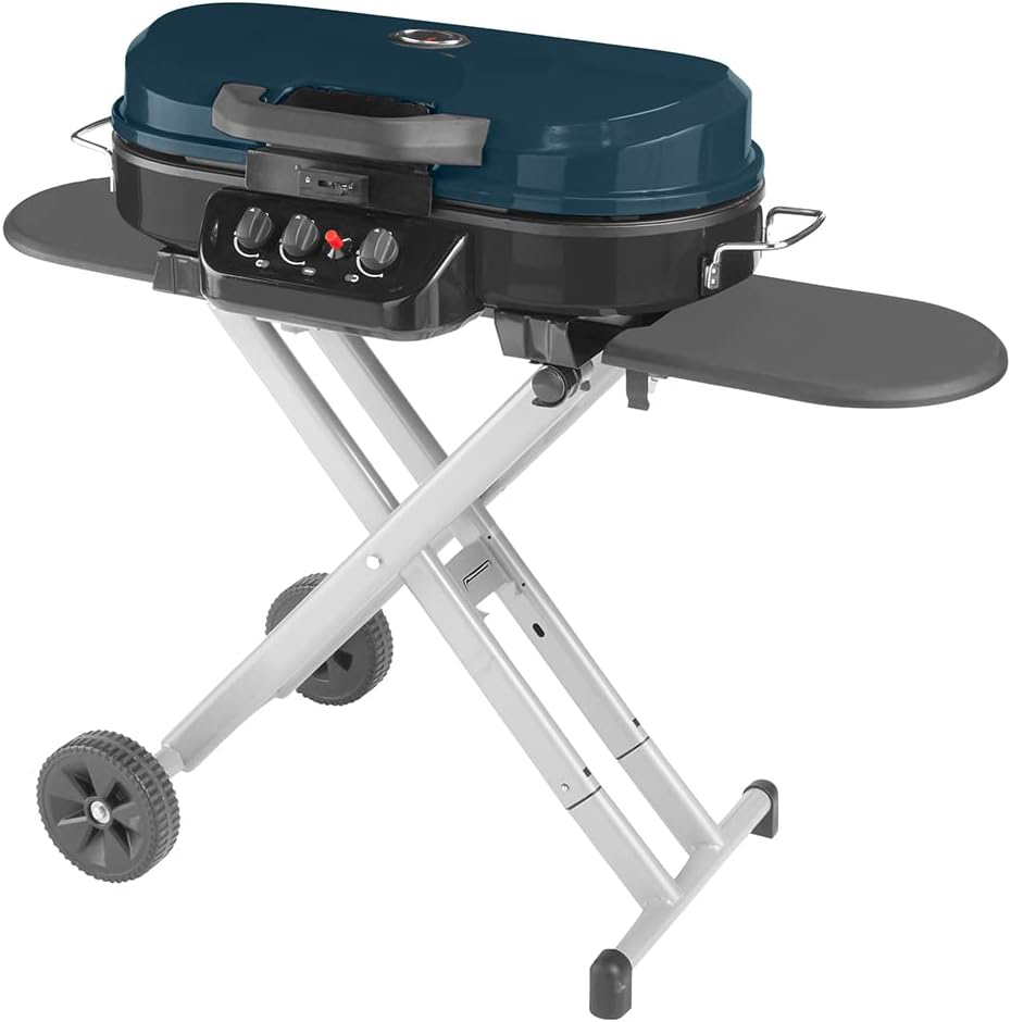 RoadTrip 285 Portable Stand-Up Propane Grill with 3 Adjustable Burners & Instastart Ignition, 20,000 BTUs of Power for Outdoor Cooking, Camping, Tailgating, Grilling, BBQs, & More