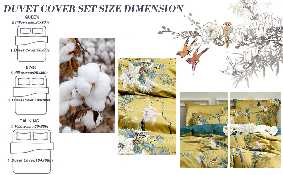 Floral Birds Duvet Cover Set