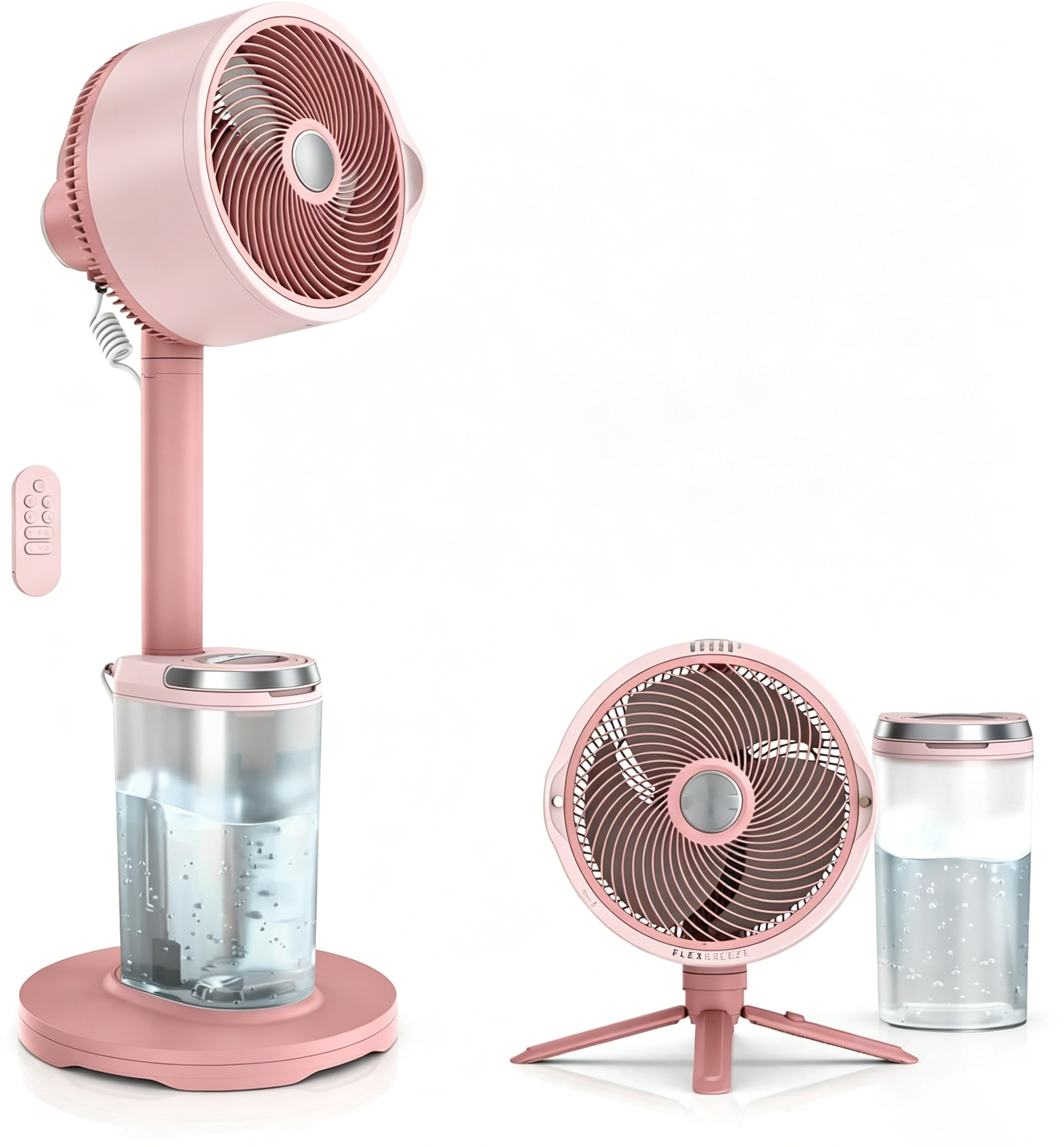 Flex Pro Mist Fan, Indoor & Outdoor Oscillating Cooling Fan with Misting for Home & Patio, Floor & Tabletop, Portable Cordless & Corded, 24Hr Battery, Remote, Charcoal Grey, FA302​