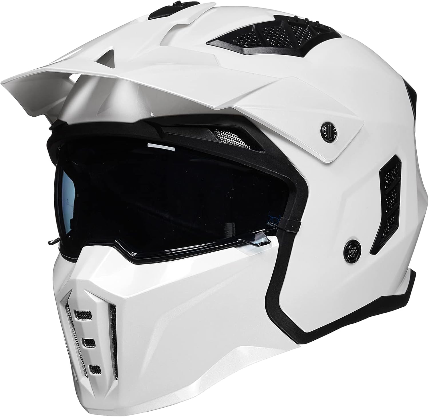 Open Face Motorcycle 3/4 Half Helmet for Men and Women, Vintage Retro Helmet with Visor for Moped ATV Cruiser Scooter DOT Model Z302(Matte Skull,Medium)