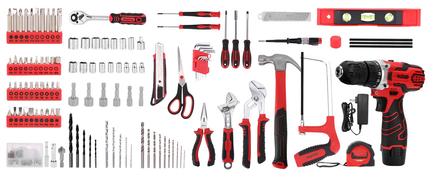 276-Piece Tool Set Kit with 12V Cordless Power Drill