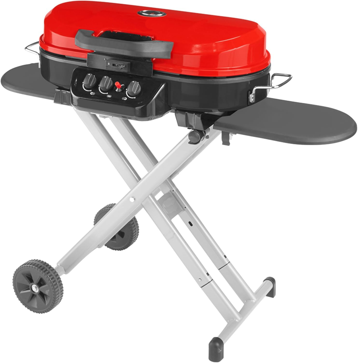 RoadTrip 285 Portable Stand-Up Propane Grill with 3 Adjustable Burners & Instastart Ignition, 20,000 BTUs of Power for Outdoor Cooking, Camping, Tailgating, Grilling, BBQs, & More