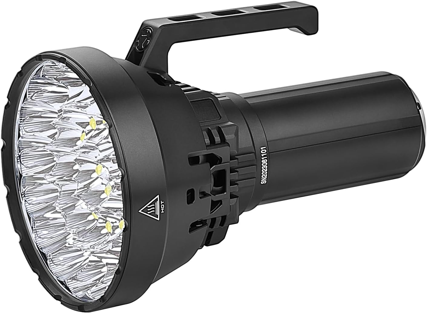 Black Knight MD12 Worlds Brightest Flashlight 200,000 Lumens with 1816 Meters Beam Distance, Rechargeable Light with USB C Charging Cooling Fans 8 Lighting Modes for Outdoor, Emergency, Camping