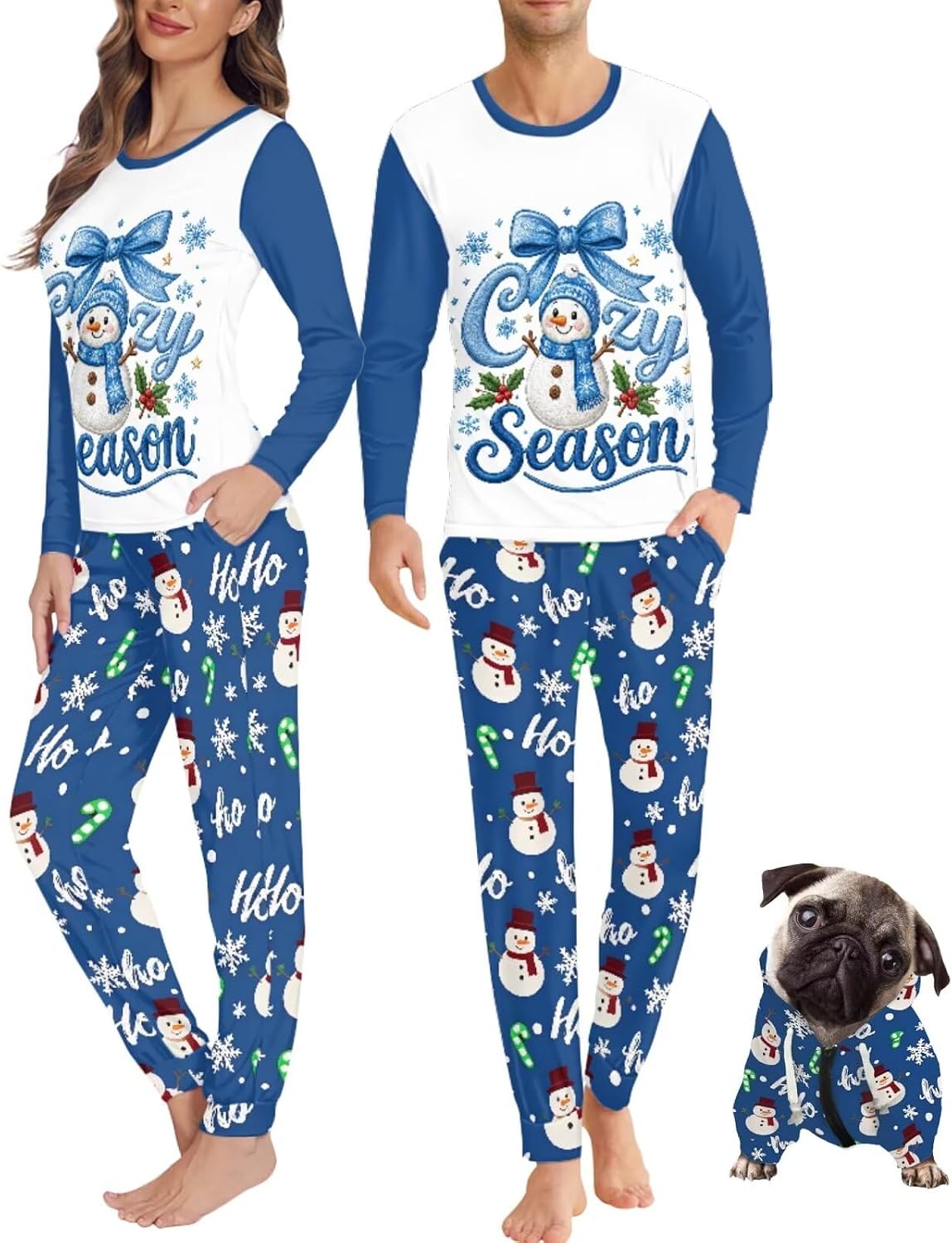 Christmas Pajamas for Couples with Dog Hoodie