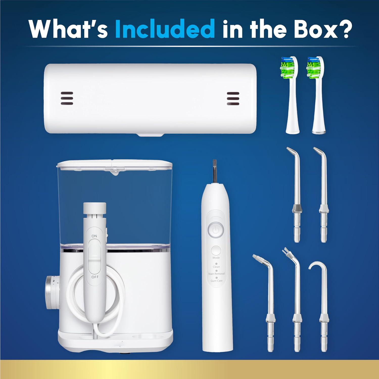  Sensonic Complete Care Water Flosser and Rechargeable Electric Toothbrush Combo Set for Teeth Cleaning and Flossing, CC-04, White, Packaging May Vary