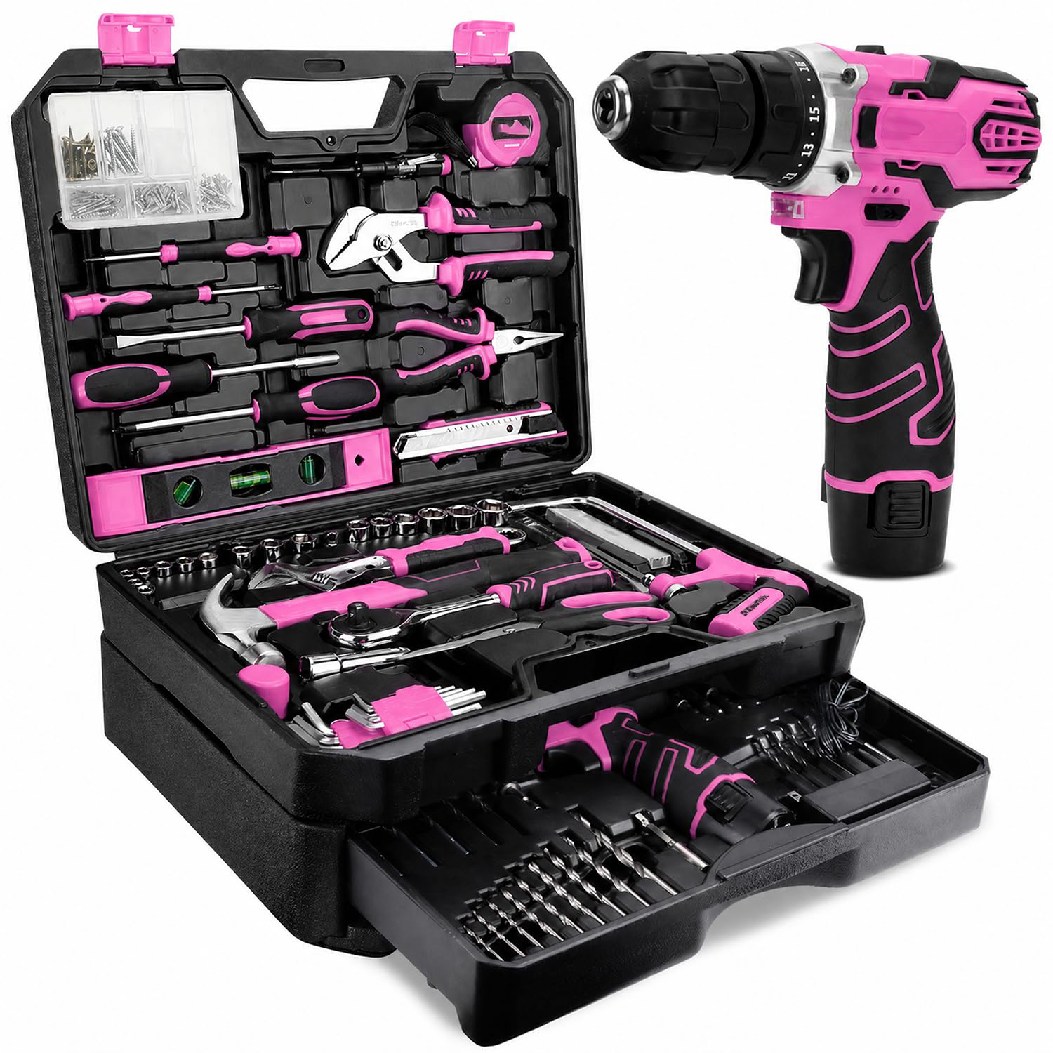 276-Piece Tool Set Kit with 12V Cordless Power Drill