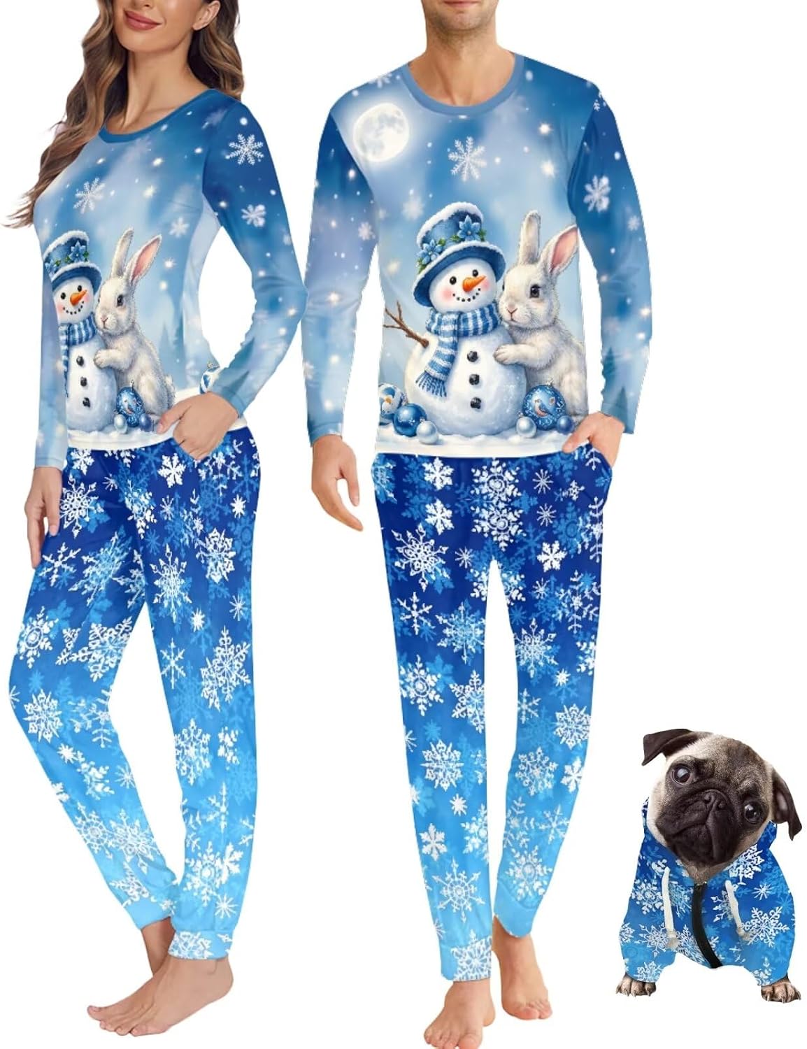 Christmas Pajamas for Couples with Dog Hoodie