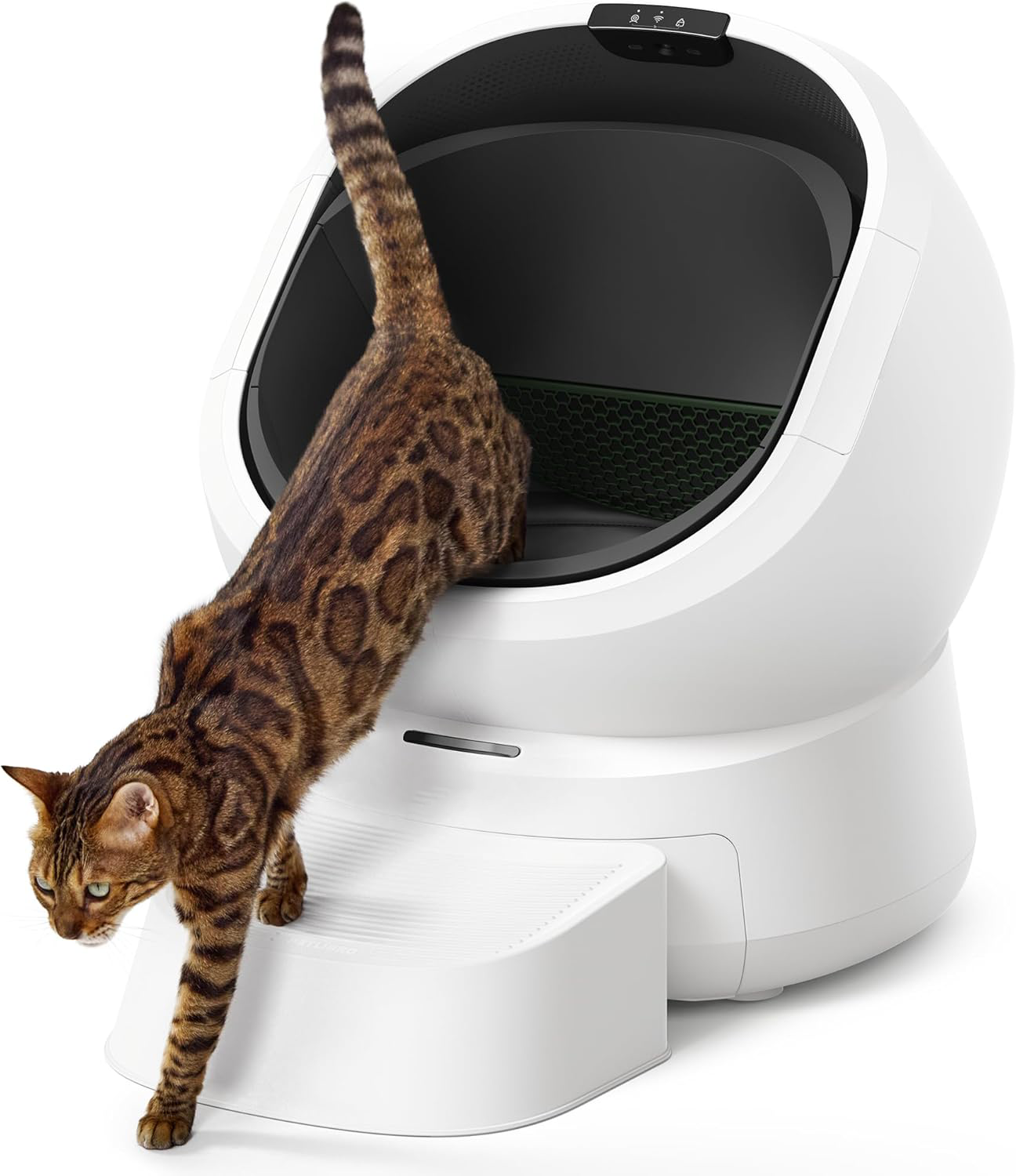 Automatic Cat Litter Box AI-Camera Waste Analysis, Auto Odor-Control Self Cleaning Cat Litter Box with Multi-Cats Recognition, Smart App Usage Tracking, Safety Sensors and Large Open Top