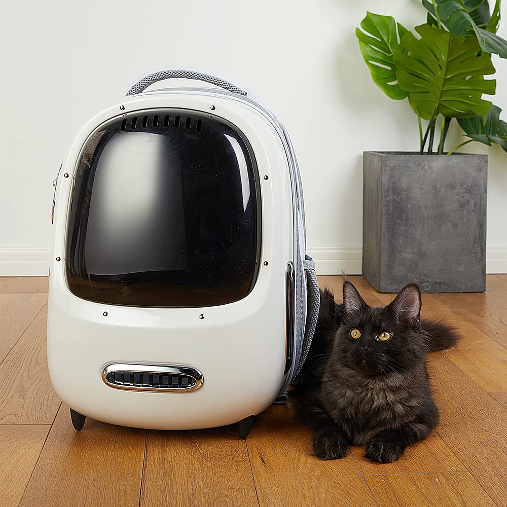 Cat Backpack Carrier for Kitty Small Dog with Inbuilt Fan & Light