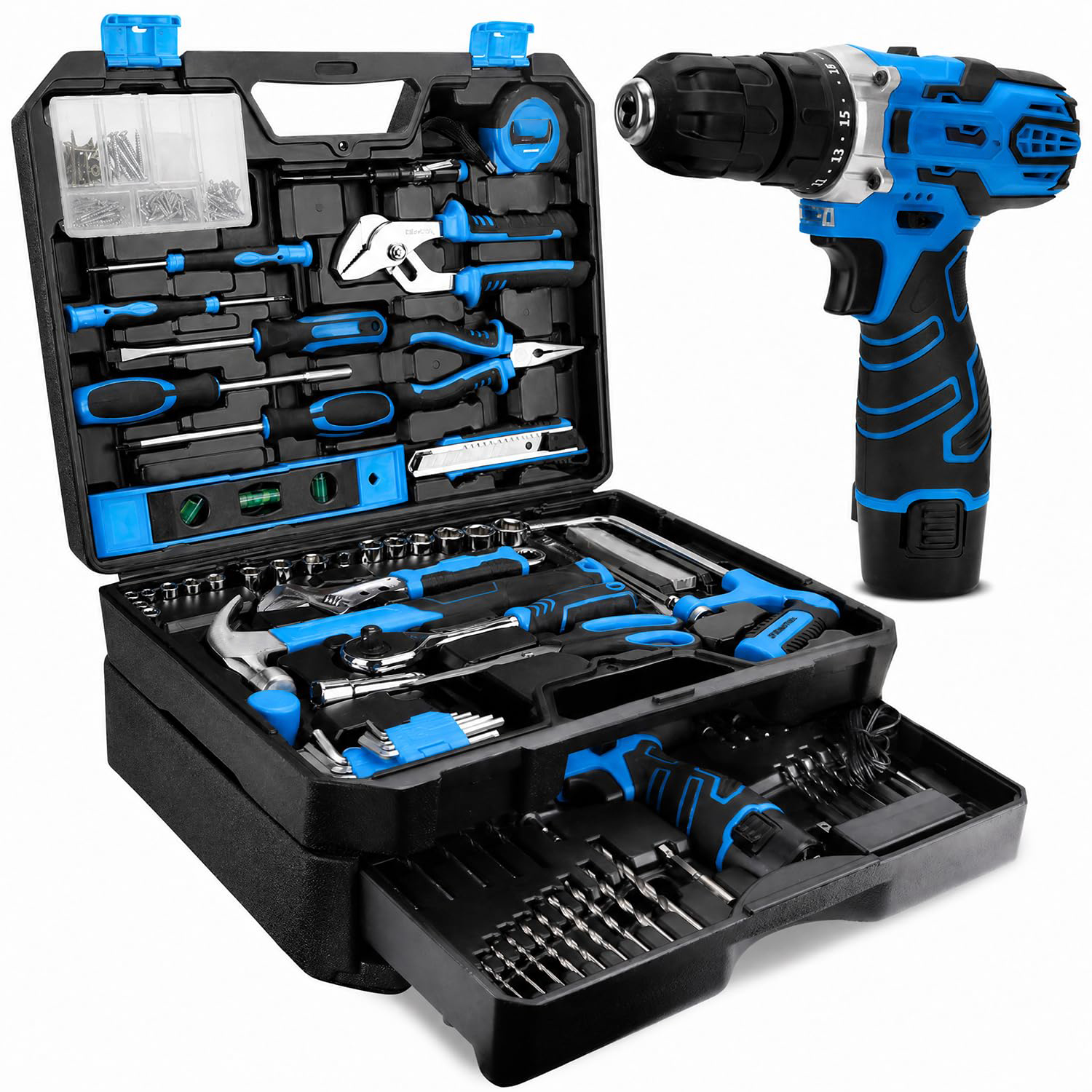 276-Piece Tool Set Kit with 12V Cordless Power Drill