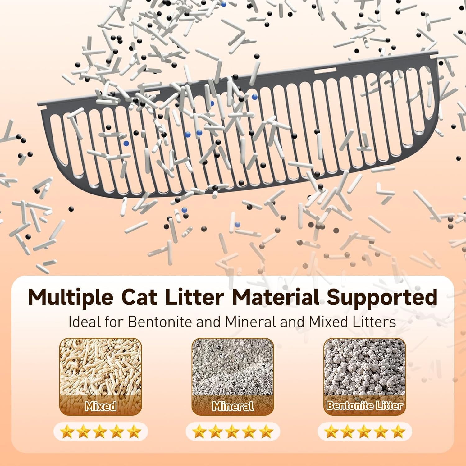 Automatic Cat Litter Box, Self Cleaning Litter Box for Multiple Cats with Open Top Design, App Control, Safet Protection,Ultra-Quiet,Easy Setup,Light Gray
