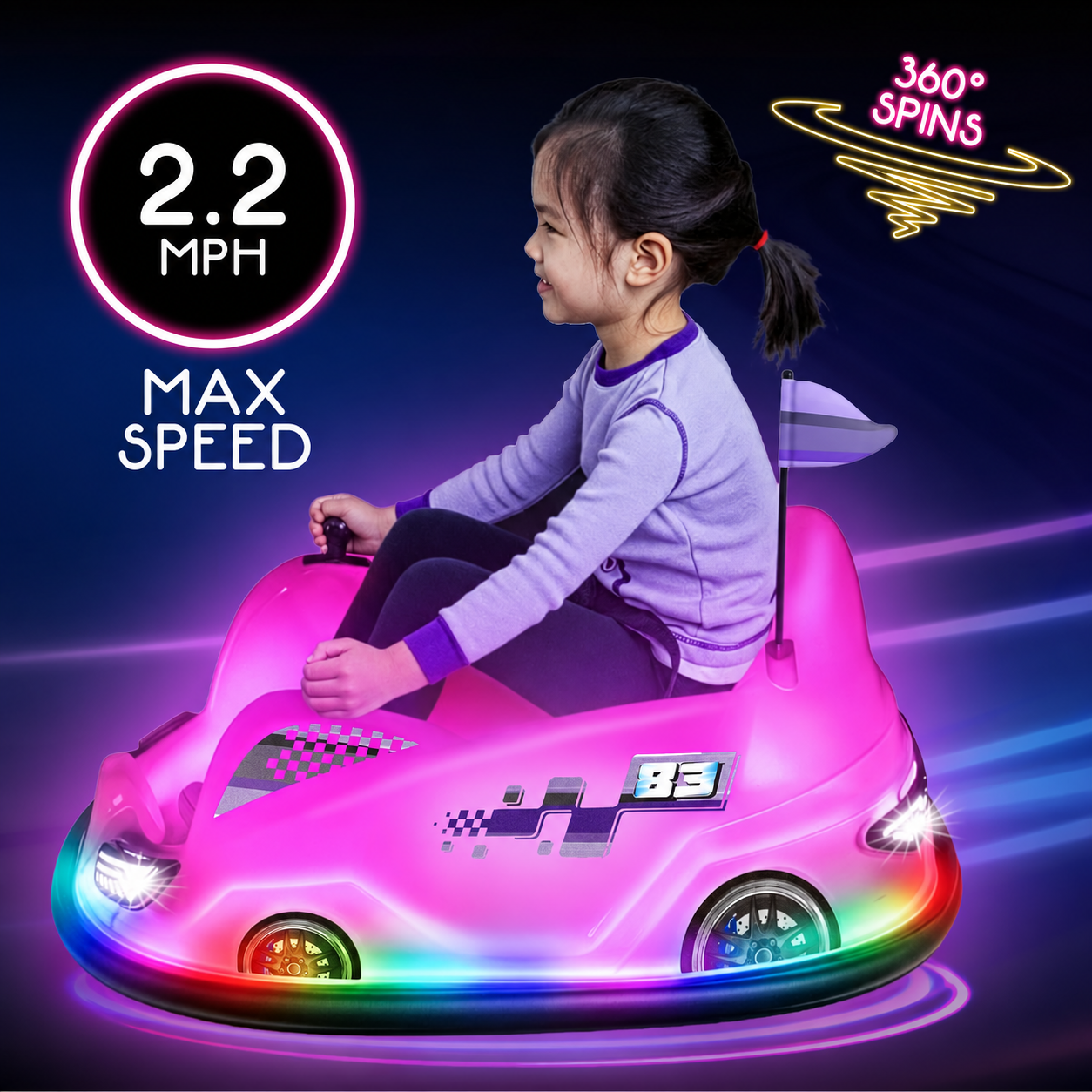12V Glow Bumper Car Ride On Toy