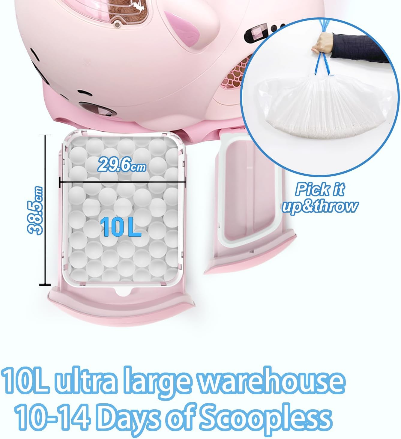 Automatic Cat Litter Box Self Cleaning with AI & 21 Sensors,Extra Large 80L, for Large Cats & Multiple Cats, Dual Odor Control, Low-Entry Design, Quiet Motor, APP Control (White)