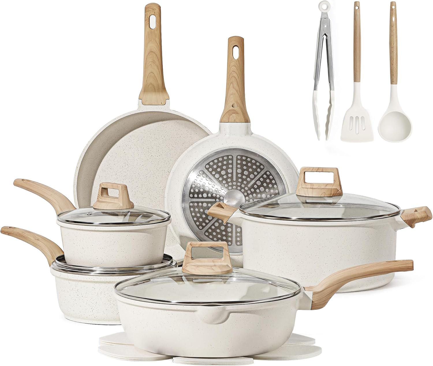 44-Piece Nonstick Cookware Set – Pots & Pans, Bakeware & Kitchen Knife Set, Induction Compatible