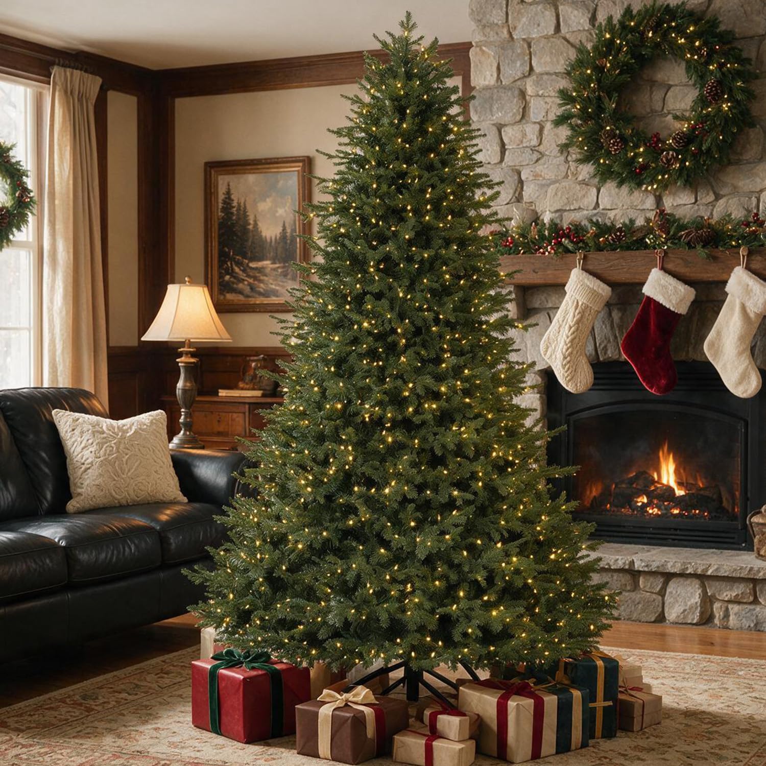 12ft Prelit Luxury Christmas Tree with Remote, Quick Connect