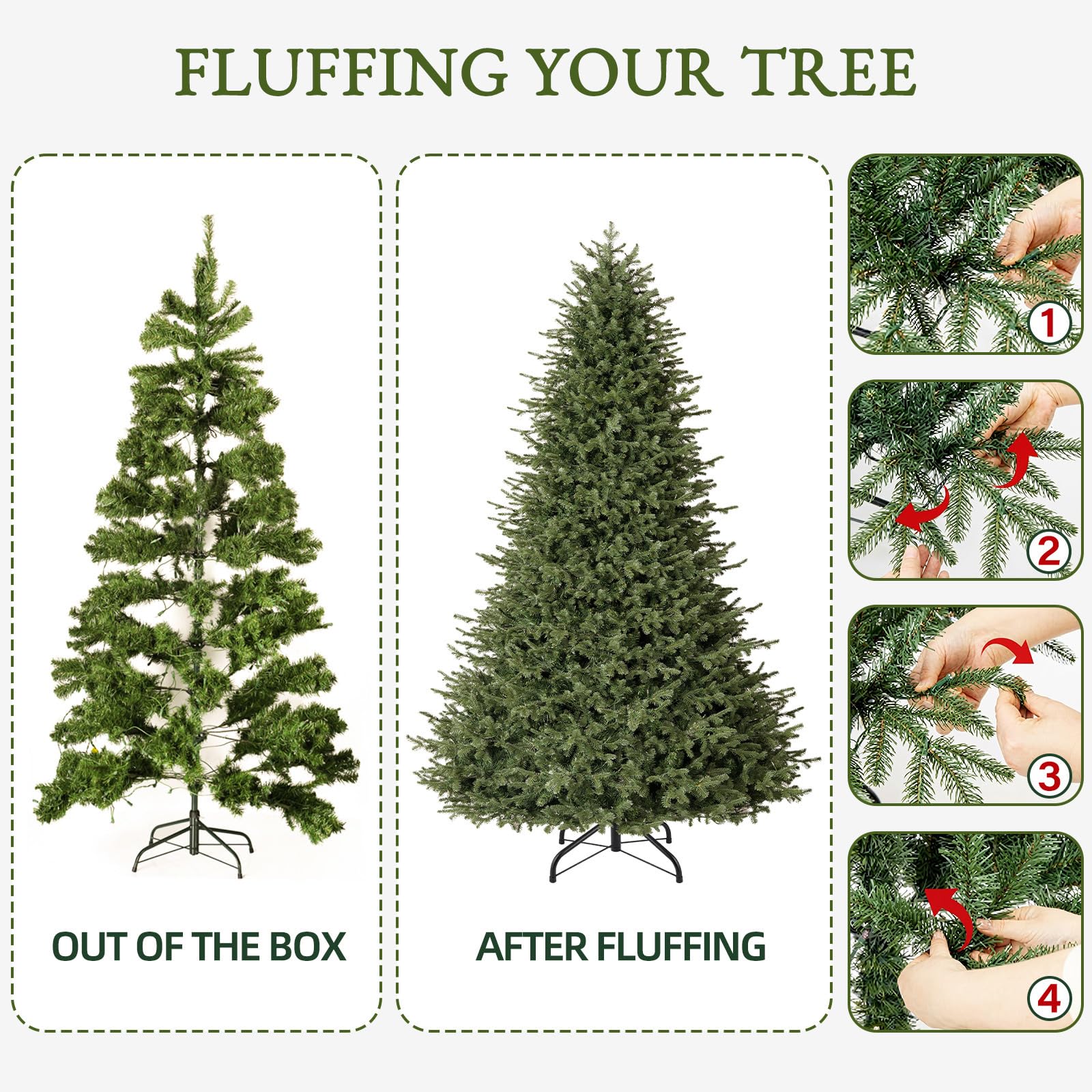 12ft Prelit Luxury Christmas Tree with Remote, Quick Connect