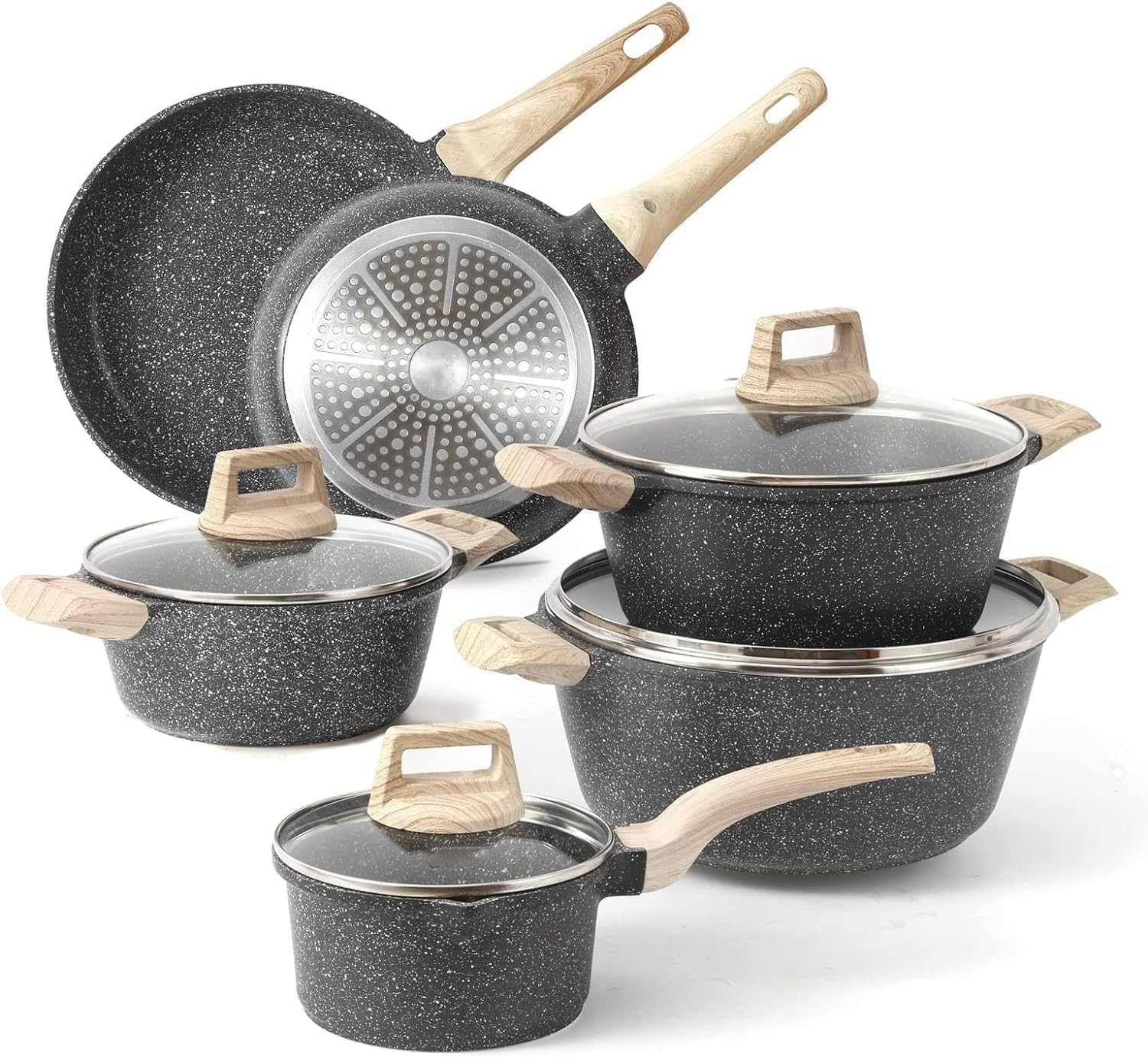 44-Piece Nonstick Cookware Set – Pots & Pans, Bakeware & Kitchen Knife Set, Induction Compatible