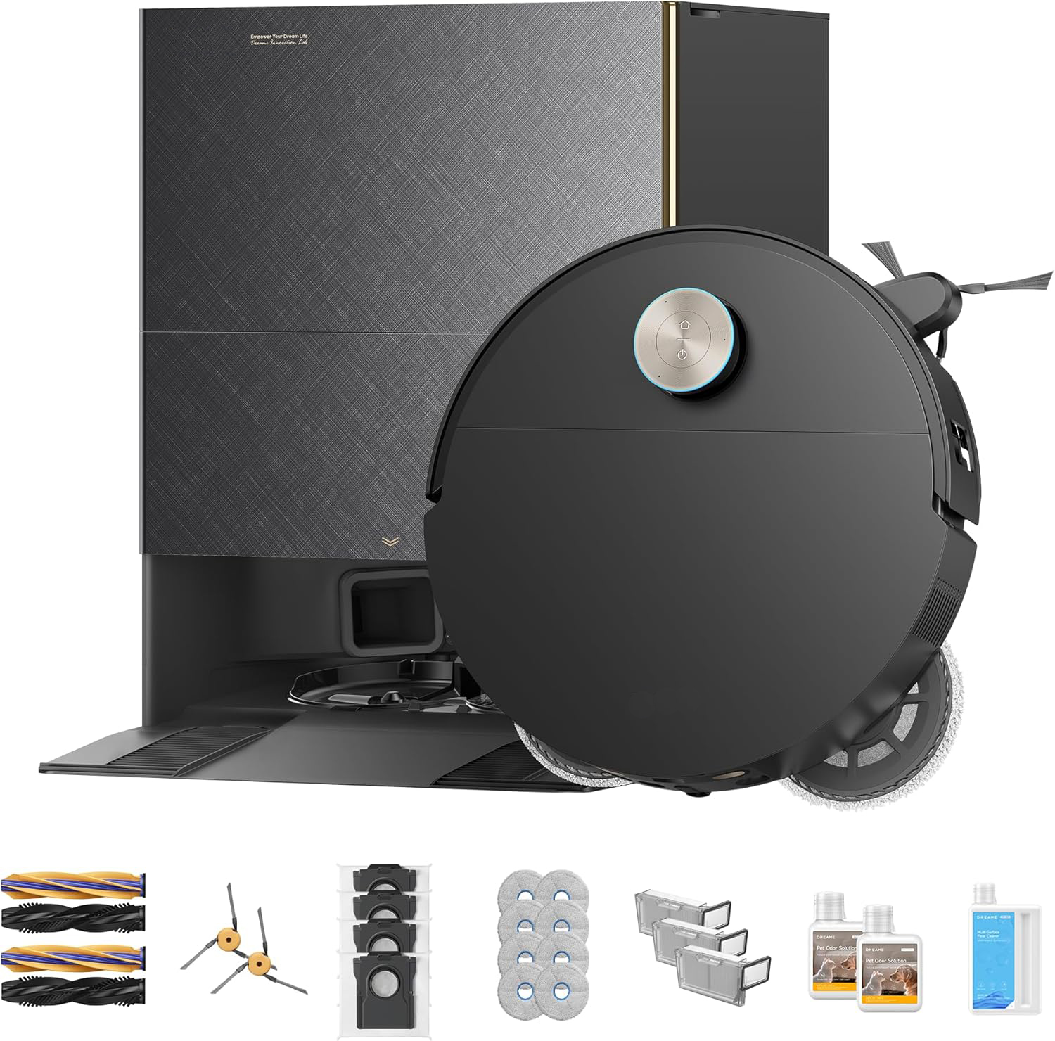 X60 Ultra Robot Vacuum and Mop, 3.13in Ultra-Thin Design, 3.47in Obstacle Clearing, 35,000Pa Suction, Self Emptying&Refilling, Mop Self-Cleaning, 100% Detangling, 280+Obstacle Avoidance, Black