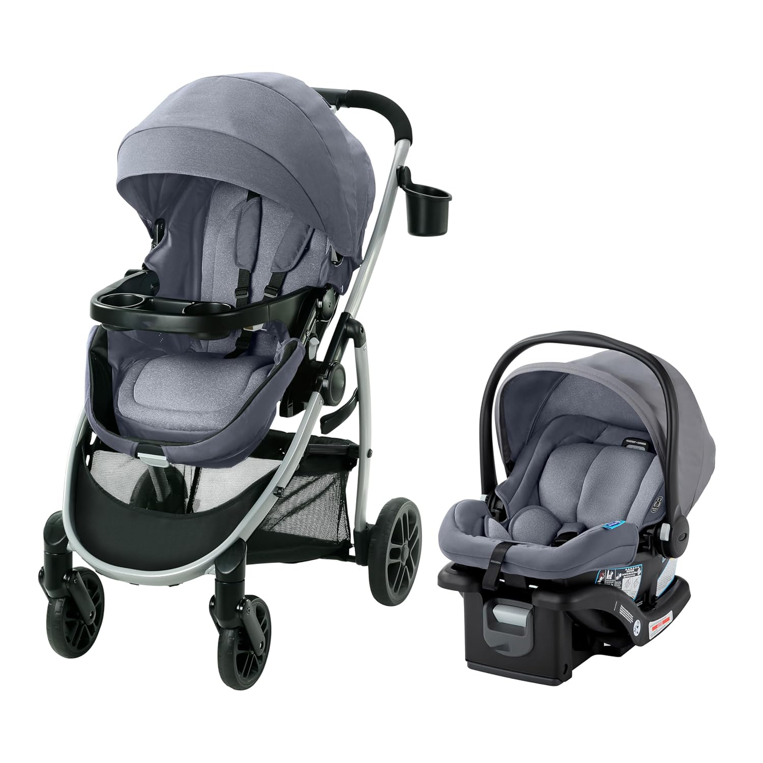 Modes Pramette Travel System, Car Seat and Stroller Combo, Includes SnugRide LX Infant Car Seat and Baby Stroller, 3 Modes: Car Seat Carrier, Pramette, Toddler Stroller, Ellington