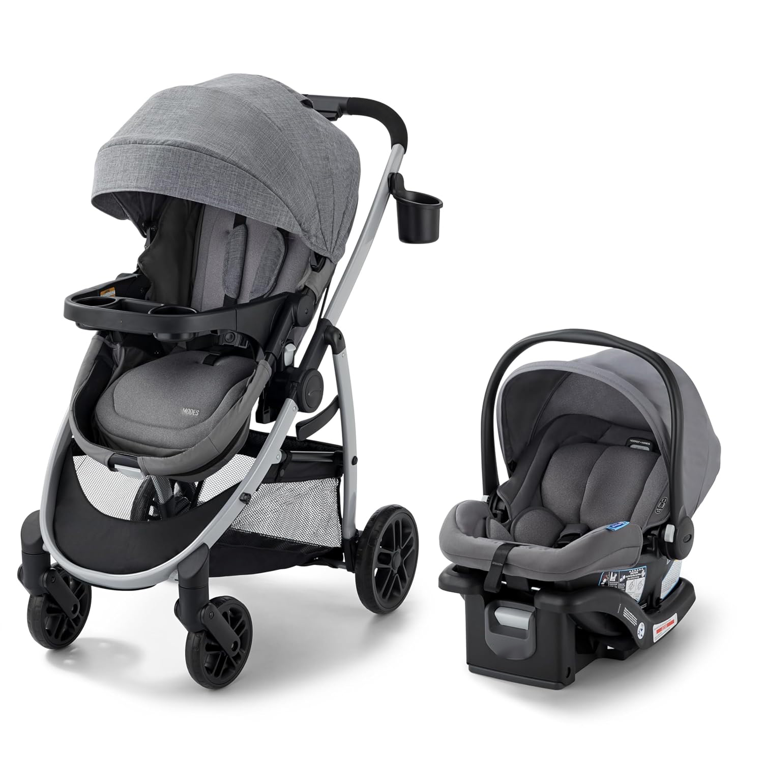 Modes Pramette Travel System, Car Seat and Stroller Combo, Includes SnugRide LX Infant Car Seat and Baby Stroller, 3 Modes: Car Seat Carrier, Pramette, Toddler Stroller, Ellington