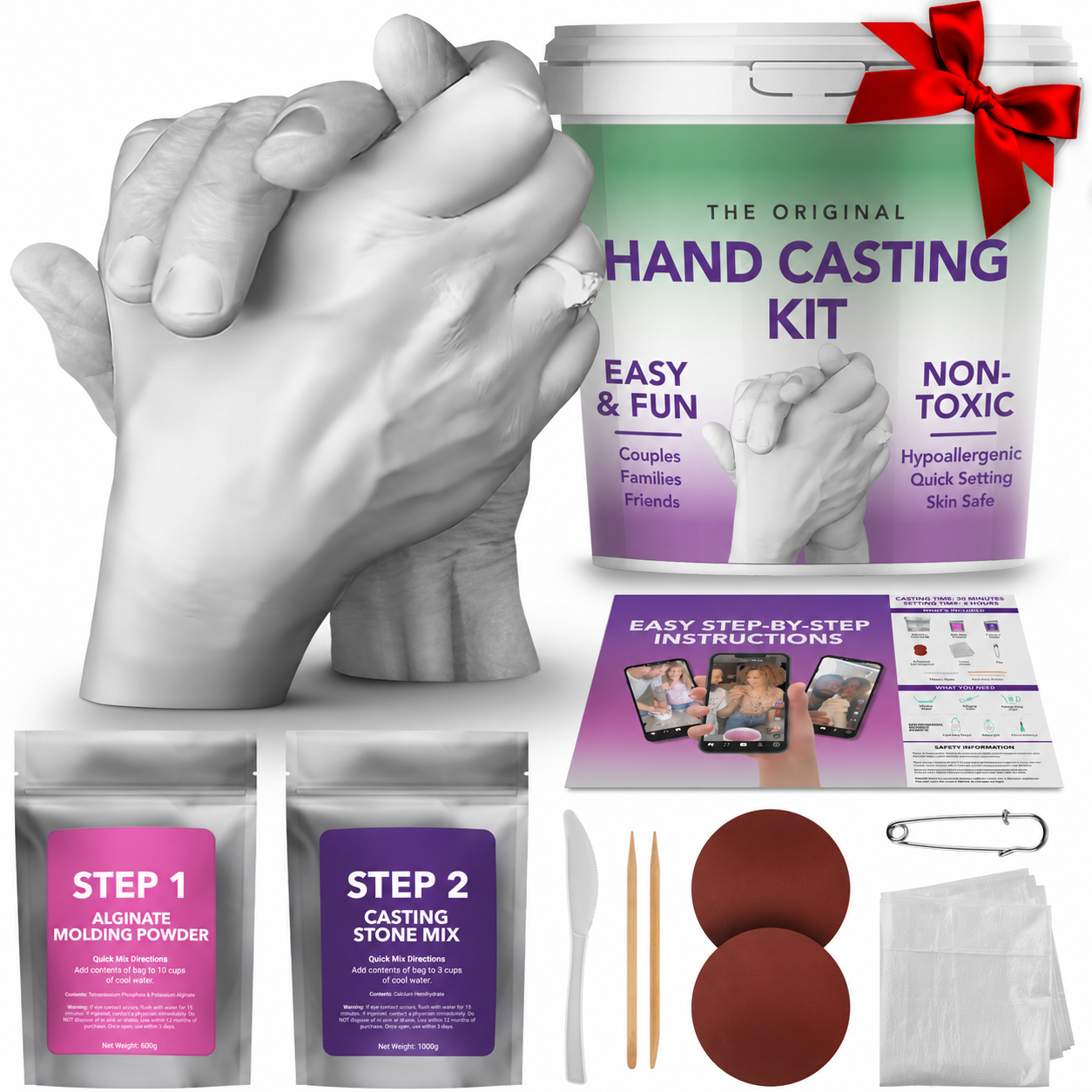 XL Hand Casting Kit for Family - Extra Large Mold, Up to 6 Hands