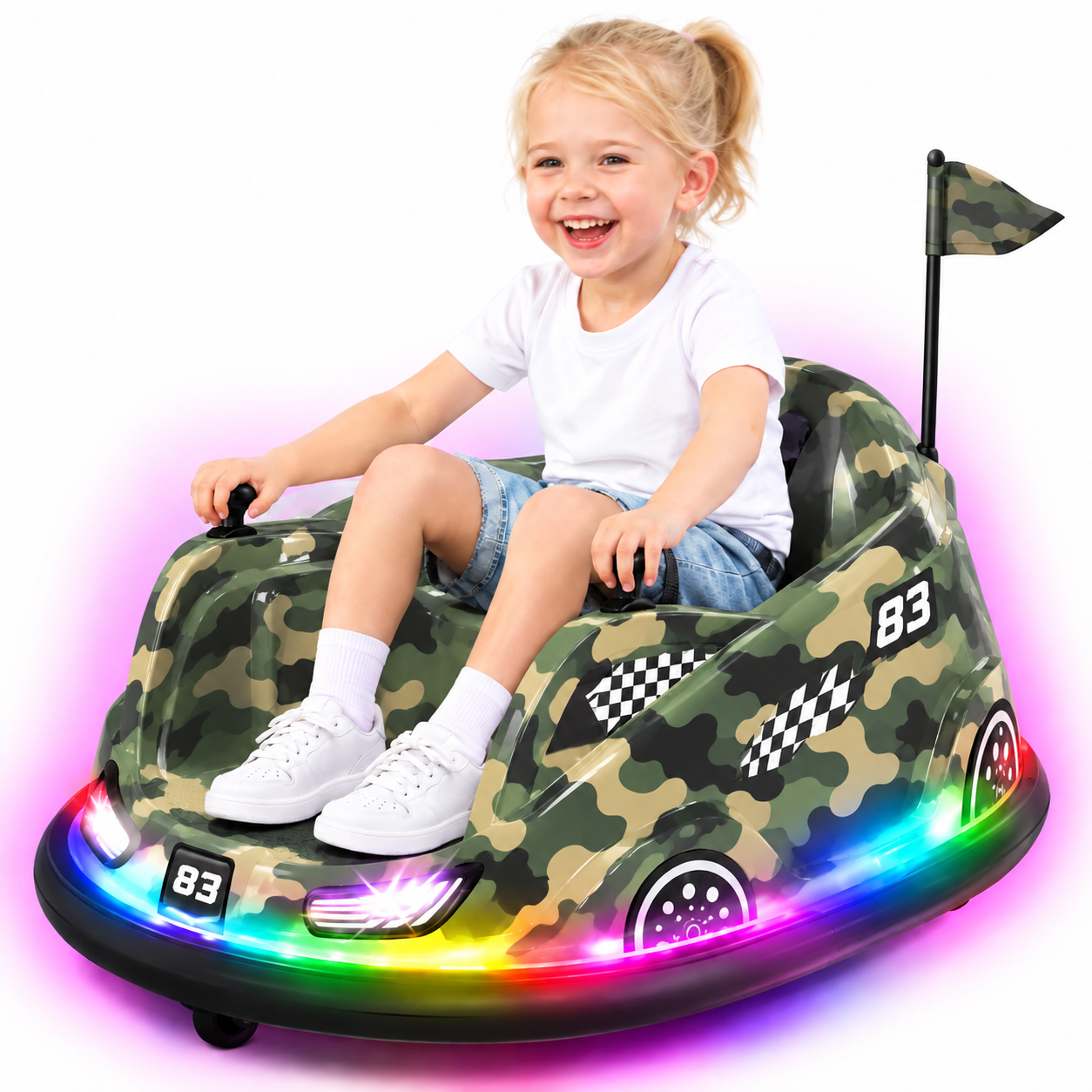 12V Glow Bumper Car Ride On Toy