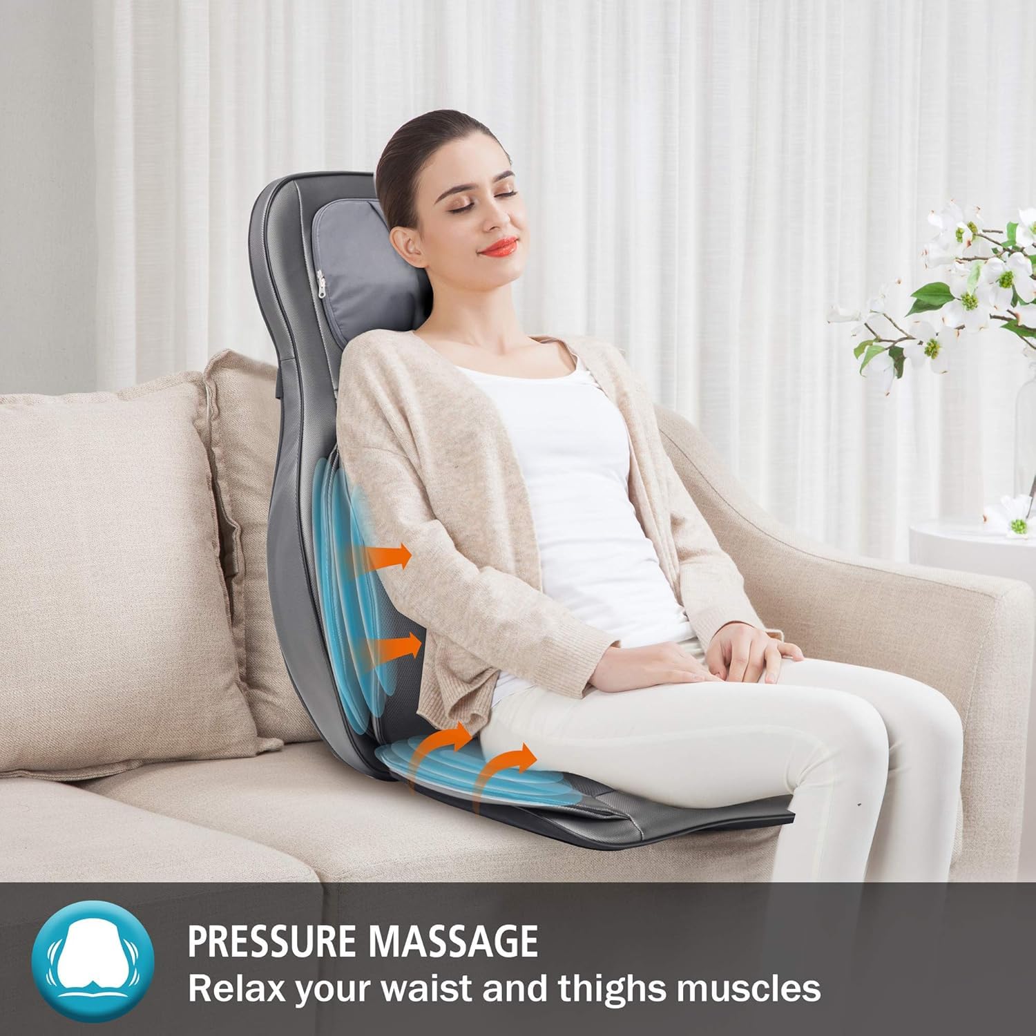 Massager Chair with Heat, Shiatsu Neck Back Massager Portable with Compression & Rolling,Massage Chair Pad for Neck & Back for Muscle Tension Relief