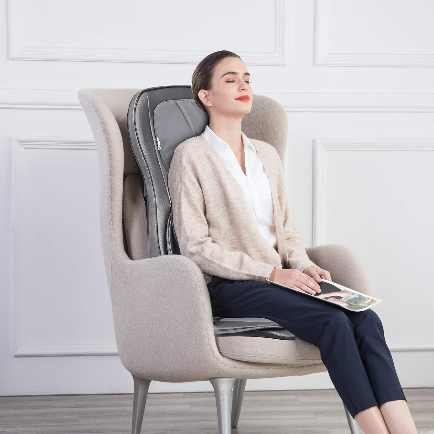 Massager Chair with Heat, Shiatsu Neck Back Massager Portable with Compression & Rolling,Massage Chair Pad for Neck & Back for Muscle Tension Relief
