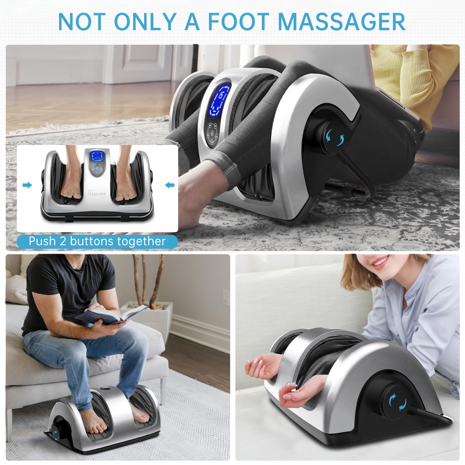 Shiatsu Foot Massager with Heat, FSA Eligible HSA Foot Massager for Plantar Fasciitis, Neuropathy, Circulation and Pain Relief, Massage Feet at Home/Office, Gift for Men and Women