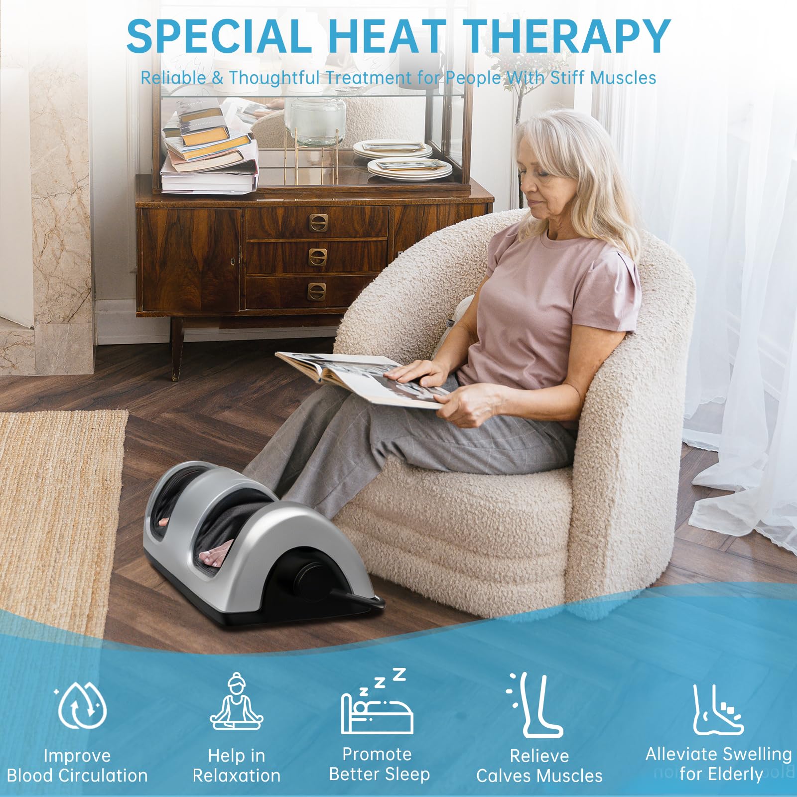 Shiatsu Foot Massager with Heat, FSA Eligible HSA Foot Massager for Plantar Fasciitis, Neuropathy, Circulation and Pain Relief, Massage Feet at Home/Office, Gift for Men and Women