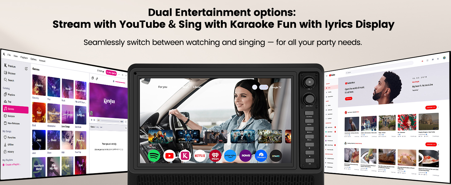 karaoke machine with screen