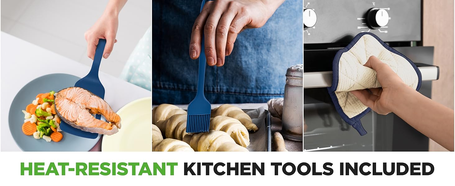 spatula brusher oven mitts heat-resistant baking cooking salmon pastry safety durable versatile tool