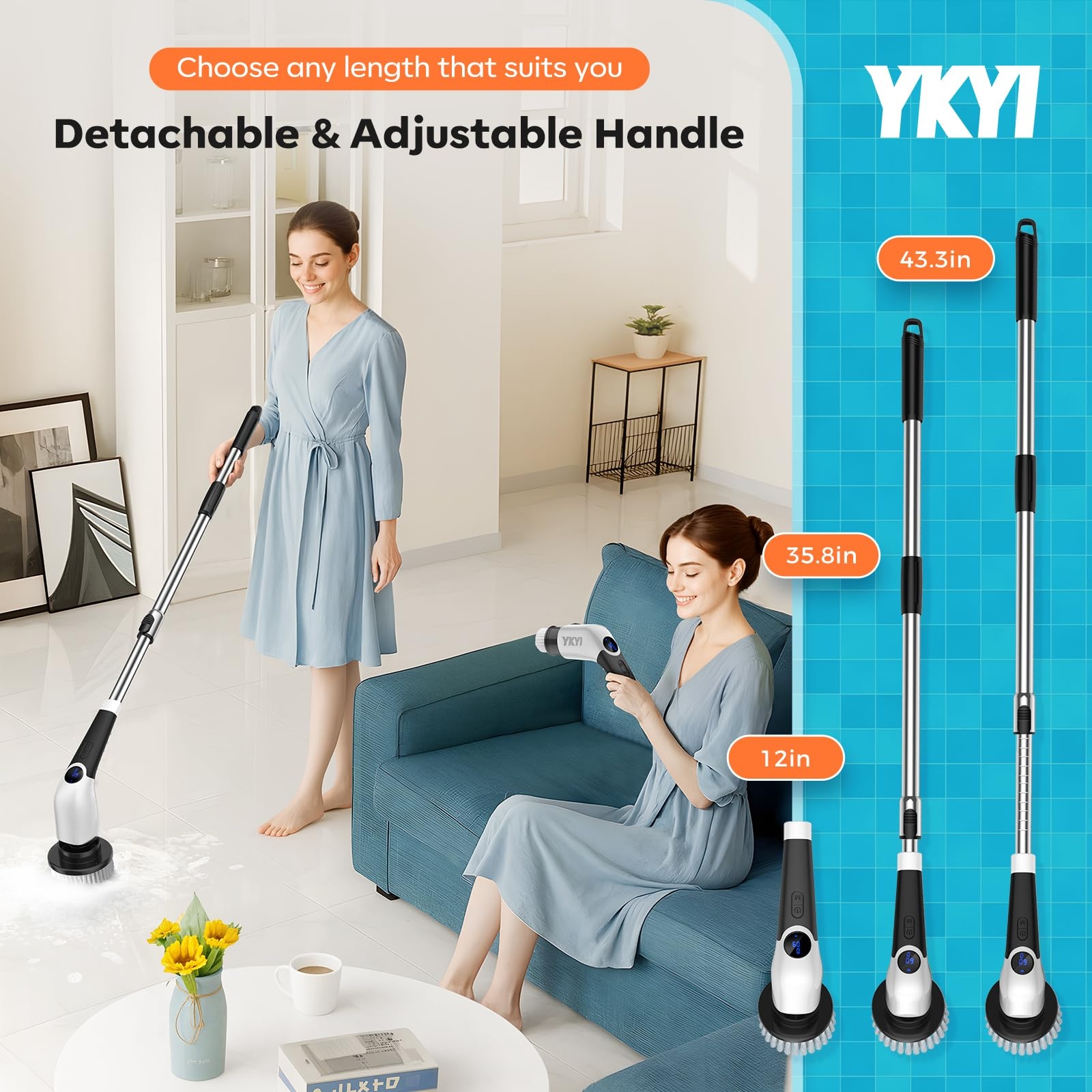 🎉Last Day 60% OFF⏰️ Electric Spin Scrubber,Cordless Cleaning Brush,Shower Cleaning Brush