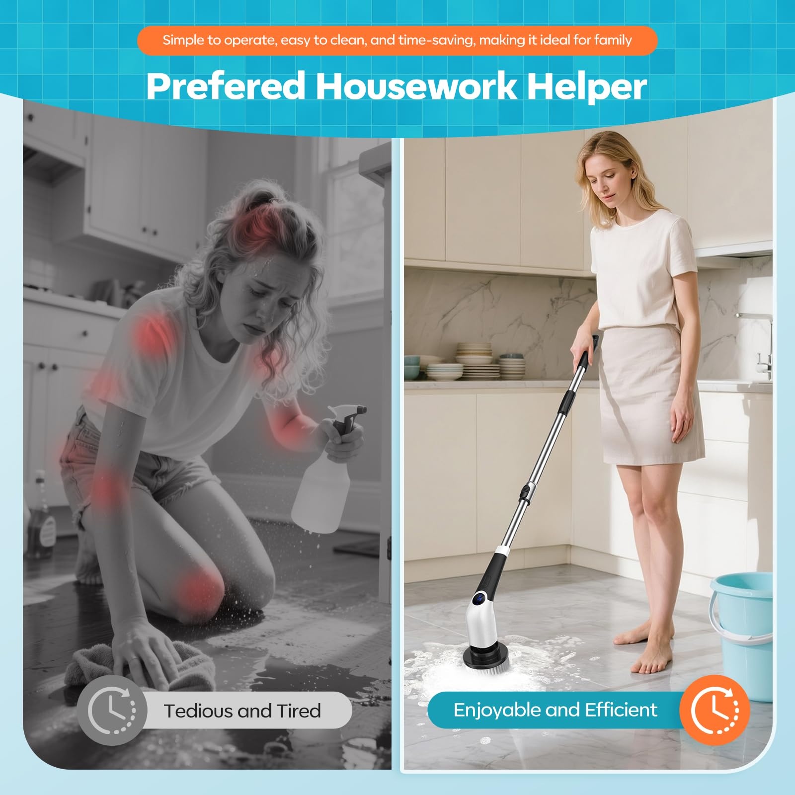 🎉Last Day 60% OFF⏰️ Electric Spin Scrubber,Cordless Cleaning Brush,Shower Cleaning Brush
