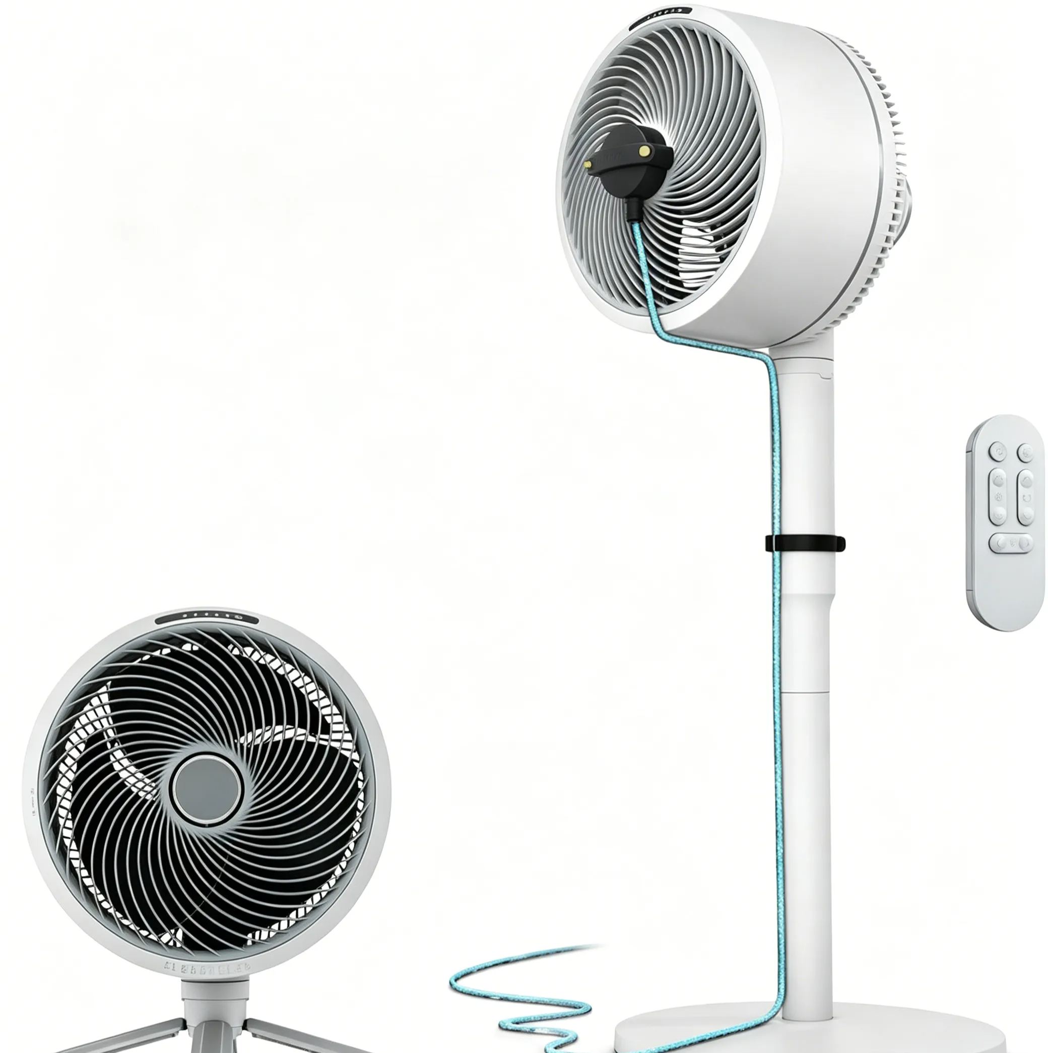 Flex Pro Mist Fan, Indoor & Outdoor Oscillating Cooling Fan with Misting for Home & Patio, Floor & Tabletop, Portable Cordless & Corded, 24Hr Battery, Remote, Charcoal Grey, FA302​