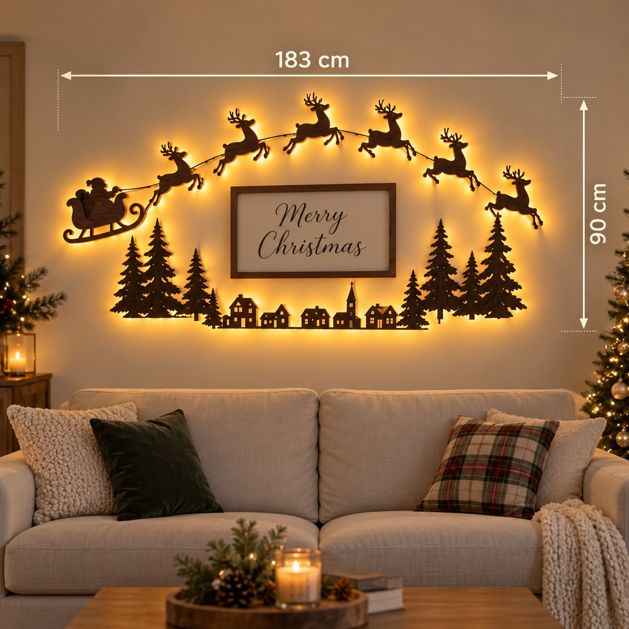 🔥LAST DAY 60% OFF - AntlerGlow Wooden Christmas Wall Worlds — Choose Your Perfect Scene